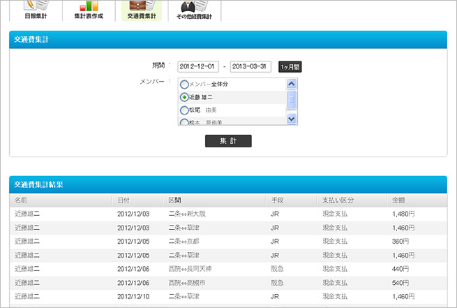 交通費集計1