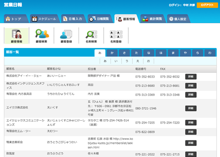 顧客情報一覧